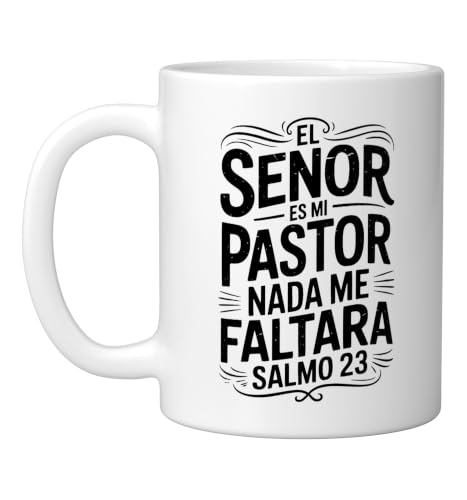 Spanish Christian With a Bible Verse Quote El Senor Es Mi Ceramic Mug, White, 11oz - color: White, size: 11 Ounces