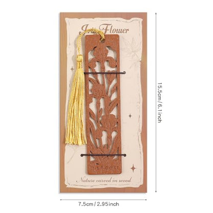 icceemee 2pcs Wooden Bookmarks with Iris & Bluebell Floral Design - Nature Themed Book Markers for Women, Men, Readers - Unique Gift for Book Lovers - style: Iris & Bluebell