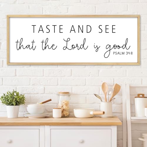 YWMZYKJGS Oh Taste And See That The Lord Is Good Wall Decor, 32"×12", Wood - color: Taste And See That The Lord Is Good (Wood), size: 32"L x 12"W