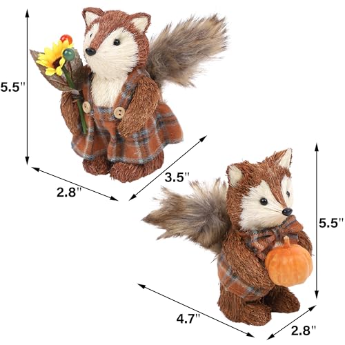 winemana 2 Pack Fox Fall Decorations for Home, Thanksgiving Table Decor - style: style 2