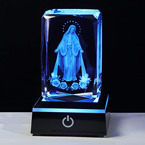 Movdyka 3D Crystal Virgin Mary Statue Religious Gifts for Women Catholic - color: Virgin Mary