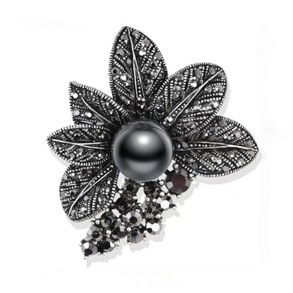 Brooch Pins For Women Fashion Elegant Brooches Lapel Badges Coat Sweater Scarves Shawl Dress Accessory Wedding Party Prom Jewelry - color: Black-Style7