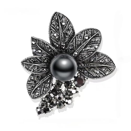 Brooch Pins For Women Fashion Elegant Brooches Lapel Badges Coat Sweater Scarves Shawl Dress Accessory Wedding Party Prom Jewelry - color: Black-Style7