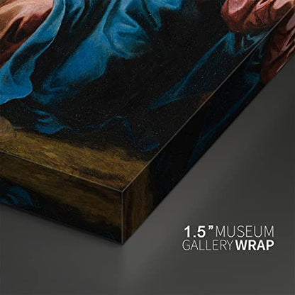 artprints1stop Canvas Print Wall Art - Christ at Prayer on the Mount of Olives, 1705 by Noël Coypel - 12x18 inches - color: Christ at Prayer on the Mount of Olives, size: 18"L x 12"W
