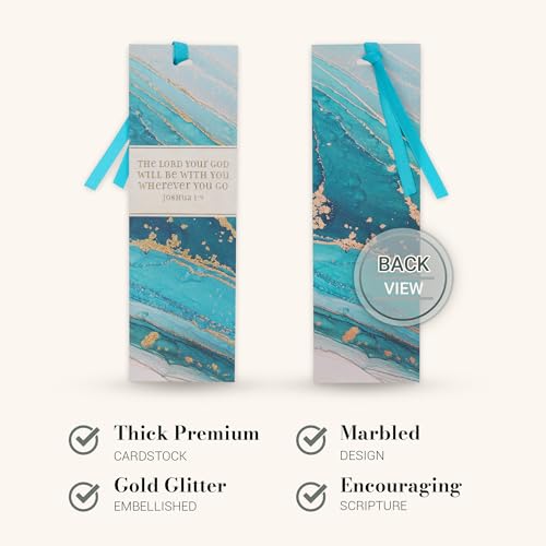 Christian Art Gifts Marble Swirl Scripture Bookmark God Will Be with You - style: God With You