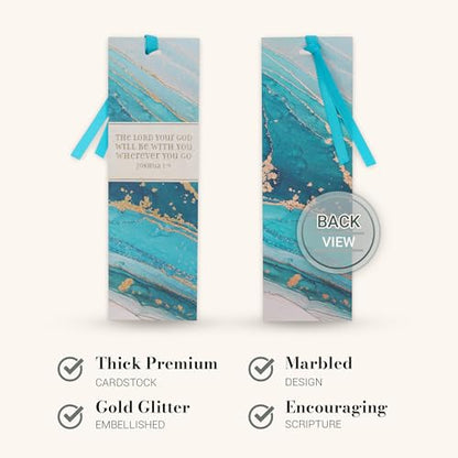 Christian Art Gifts Marble Swirl Scripture Bookmark God Will Be with You - style: God With You