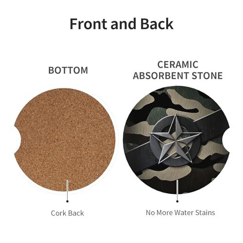 Car Coasters for Cup Holder 2 Pack - Camo Star - color: Camo Star