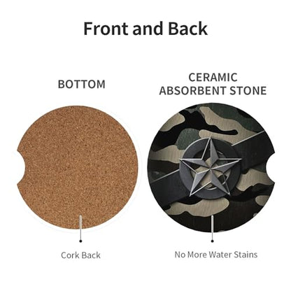 Car Coasters for Cup Holder 2 Pack - Camo Star - color: Camo Star