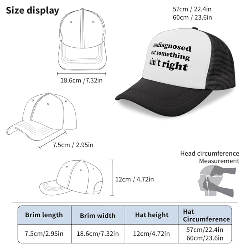 Black Trucker Hat with Funny Saying, Funny Hat for Men & Women - color: Allblack-8