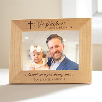 Lifetime Creations Personalized Godfather Picture Frame: Engraved Godfather Gift, Holds 5" x 7" Photo (Landscape) - color: Custom - Godfathers, size: 5" x 7" Landscape