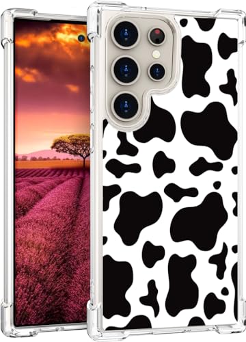 for Samsung Galaxy S24 Ultra Case - Black Cow Print - color: Black Cow Print, size: Galaxy S24 Ultra