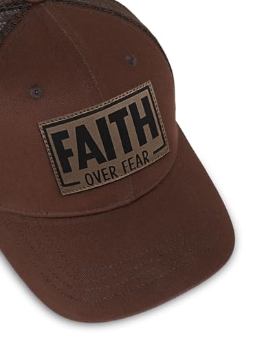 Christian Jesus Cross Hat - Faith Hats for Men Women - Religious Gifts for Thanksgiving Christmas - color: Faith Power/Brown