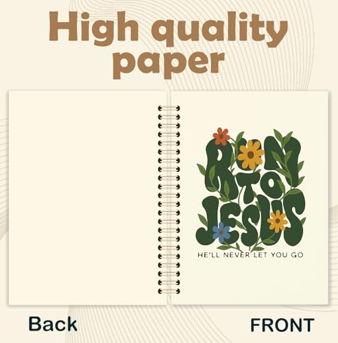 Flowers Christian Spiral Notebook,Run to Jesus Bible Verse Journal,Religious Scripture Journals for Writing, Bible Notebooks for Note Taking, Church Notes Journal, 5.5x8.3 Inch - color: God-Flowers