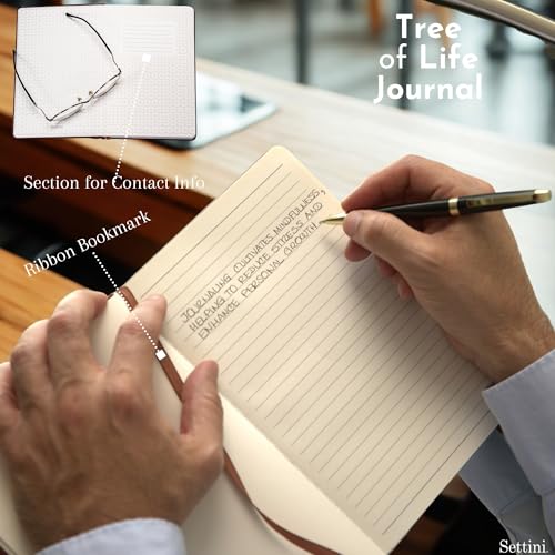 SETTINI® Vegan Leather Journal Gift Set with Pen 192 Pages, Tree of Life - color: Tree of Life