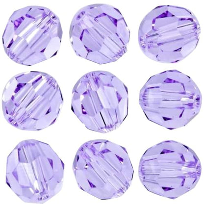 100pcs Adabele Austrian 4mm (0.16 Inch) Small Faceted Round Crystal Beads Light Violet Compatible with Swarovski Crystals Preciosa - color: Light Violet, size: 4mm Small (100pcs)