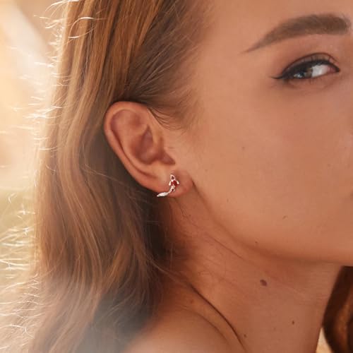 Cute Stud Earrings for Women Dachshund Koi Fish Sea Star Sea Turtle Sea Conch Earrings 14K Gold Plated Dainty Stud Earring funky Jewerly - color: Silver Koi Fish