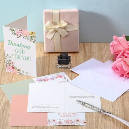 Gersoniel 36 Sets Pastor Appreciation Cards, with Envelopes, Floral - style: Floral