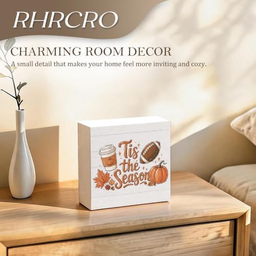 Tis the Season Fall Autumn Decor Wooden Box Sign - color: Fall-19