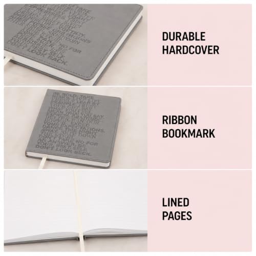 WORLD TRAVELER Large Lined Journal Notebook 256 Ruled White & Ivory Pages - color: Be Bold - Gray