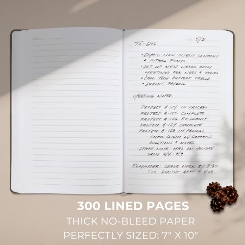 Aesthetic Thick Notebook Journal for Women 7" x 10" - Linen Hardcover