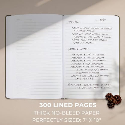 Aesthetic Thick Notebook Journal for Women 7" x 10" - Linen Hardcover