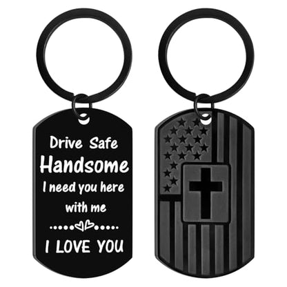 AXEN Christian Gifts for Men, Religious Keychain with Bible Verse Scripture for Dad, Son, Brother, Boyfriend - color: Drive Safe