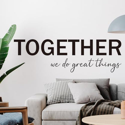 PLIGREAT 2 Sheets Motivational Wall Stickers, Together we do Great Things Wall Decals Peel and Stick Teamwork Art Decor for Office School Store Living Room Bedroom Home Indoor Decoration - style: We Do Great Things