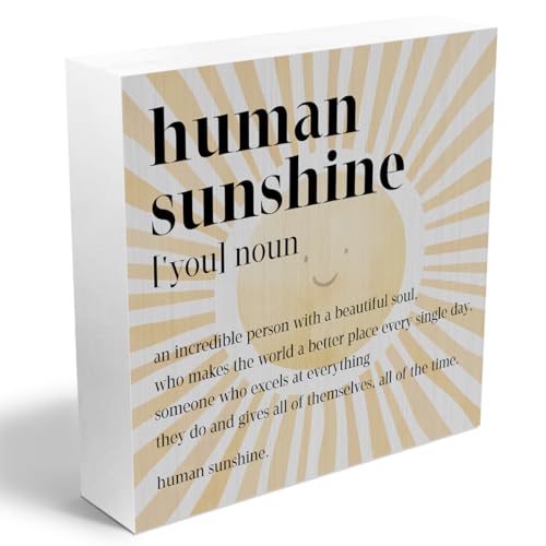 Inspirational Sunshine Gift Boho Wooden Box Sign, Appreciation Gift for Mom - color: white 0359
