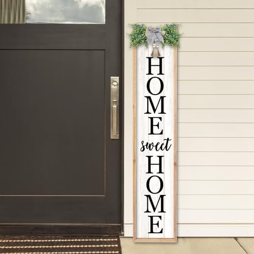 TQianJiang Home Sweet Home Front Porch Sign, 45"X9", Wood - color: Home Sweet Home Front Porch Outdoor (Wood)