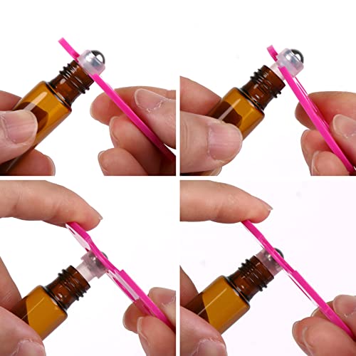MaxMau 24 Pack 5ml Amber Glass Roller Bottles for Essential Oils,Roll on Bottle with Stainless Steel Roller Balls Golden Painted Caps for Daily Aromatherapy Sample Test Travel - color: 24 PACK Amber Roller Bottles