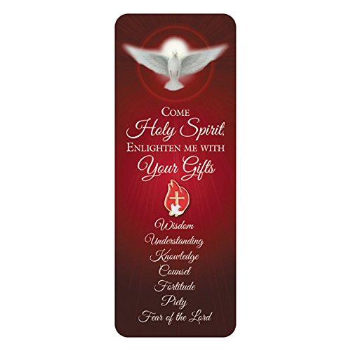 Red and Gold Toned Holy Spirit Lapel Pin with Bookmark, 3/4 Inch, Pack of 12