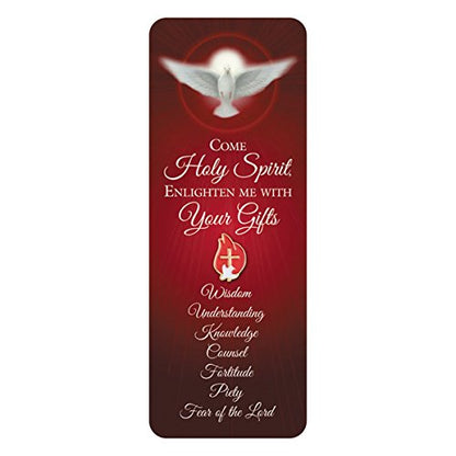 Red and Gold Toned Holy Spirit Lapel Pin with Bookmark, 3/4 Inch, Pack of 12