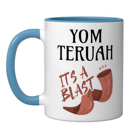 Yom Teruah It's a Bang Ceramic Mug, Blue/White - color: Blue/White, size: 11 Ounces