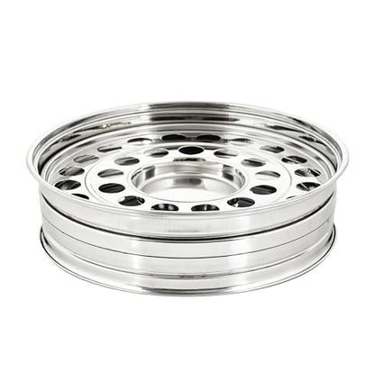 VJR Communion Tray for Churches with Lid, 33-Cup Stainless Steel Communion Set with Reusable Cups, Stackable Church Communion Serving Tray with Bread & Drink Plate, Silver, Rust Resistant - style: Bread only tray without lid