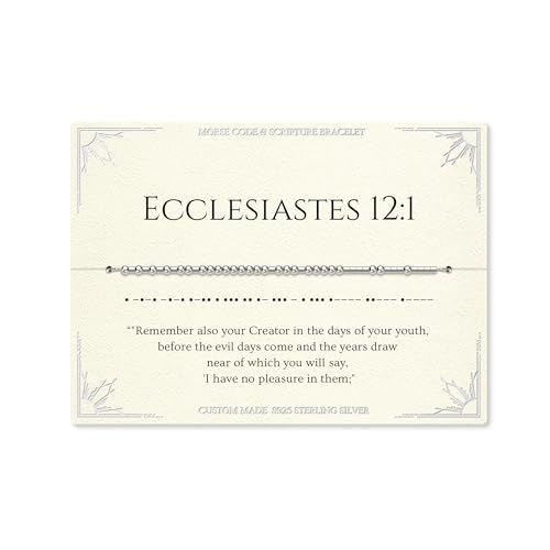 Loved Creations Morse Code Bracelets for Women, Christian Bible Verse Bracelets, Scripture S925 Sterling Silver Inspirational Faith Jewelry, Religious Gifts for Women - color: Ecclesiastes 12:1