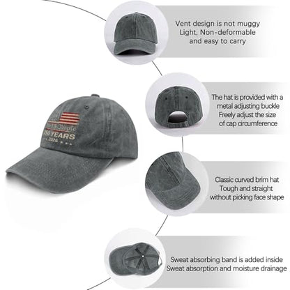 250th Anniversary 250 Years Freedoms Baseball Hat Running Embroidered Cap for - color: Pigment Gray