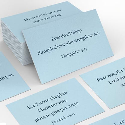 Bible Verse Cards, 60 Scripture Cards with Bible Verses - color: Light Blue