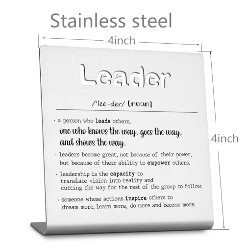 FOKCBOCM Thank You Leader Gifts for Boss Mentor Teacher Retirement Farewell Going Away New Job Leaving Gift Birthday for Leader Mentor Leader Definition Decorative Sign. - style: Leader