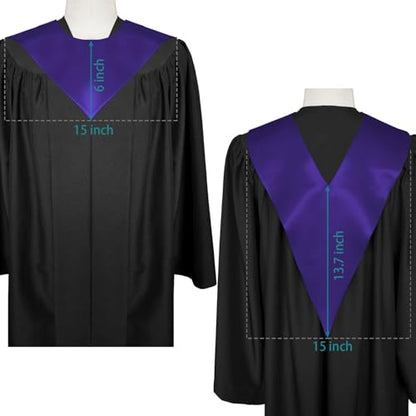 Premium Choir V Stole - Solid Color - Satin - Unisex - color: Purple