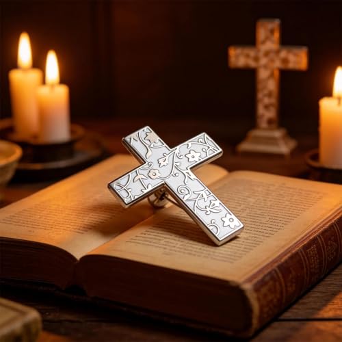 Cross Pin for Women Christian Lapel Brooch Religious Faith Jewelry - color: B1:flower