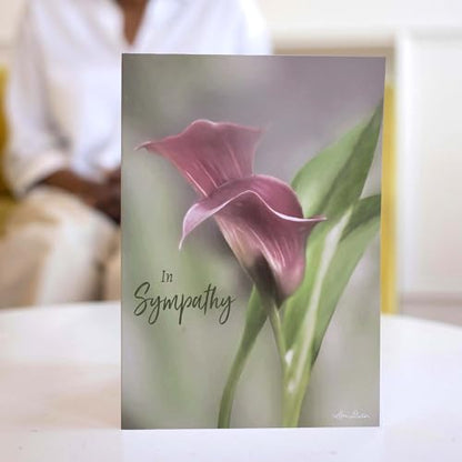 KJV Pink Calla Lily Sympathy Card, 1 Count - color: Pink Calla Lilly
