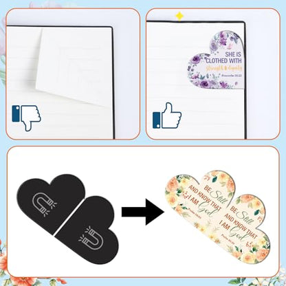 Wxiben 30 Pcs Bible Verse Magnetic Bookmark Christian Book Mark Page Clip - style: Christian Bible