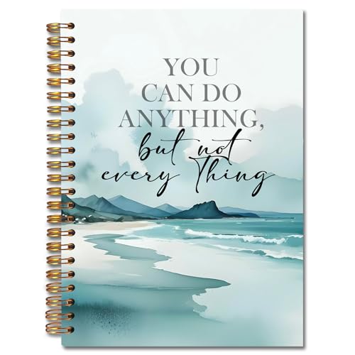 Seaside Inspirational Spiral Notebooks, Motivational Quote Journal, Positive Journals for Writing, You Can Do Anything But Not Everything Notebook for Note Taking, 5.5x8.3 Inch - color: white Bible Notebook-7