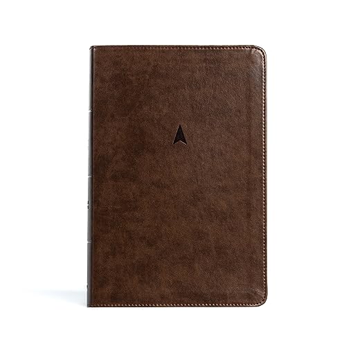 CSB Personal Size Giant Print Bible, Brown LeatherTouch, Red Letter, Presentation Page, Footnotes, Full-Color Maps, Easy-to-Read Bible Serif Type