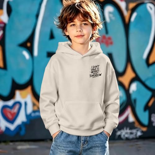 Boys Christian Inspirational Faith Graphic Pullover Hoodie - color: Apricot, size: 9-10 Years