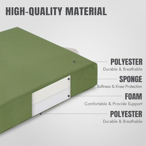 HappyPicnic Extra Thick Kneeling Pad, 1 Pack, Green, 17.5 x 11 x 2in - color: Green