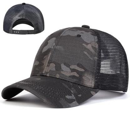 Black Baseball Cap Snapback hat for Men Snap Pack Hip Hop Mens Hat - color: Camouflage