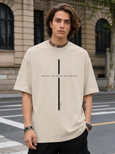 Jesus is King Shirt Christian Shirts for Men Oversized Religious Top - color: Apricot1, size: Medium