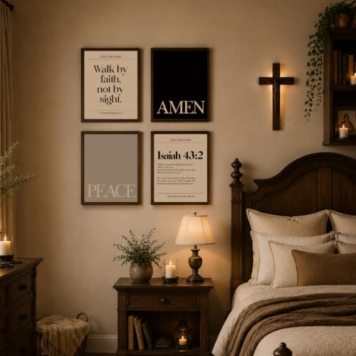 WEFKODO Christian Bible Verse Motivational Wall Art 8x11 Unframed - color: white-bible4