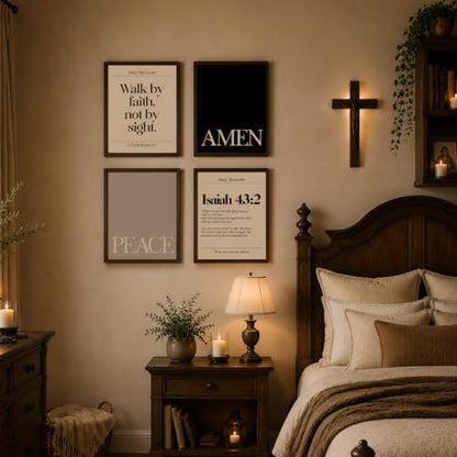 WEFKODO Christian Bible Verse Motivational Wall Art 8x11 Unframed - color: white-bible4